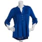 Womens Notations 3/4 Sleeve Disco Dot Jacquard Henley Blouse - image 3