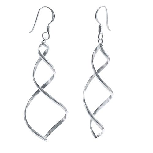 Marsala Fine Silver-Plated Spiral Drop Earrings - image 