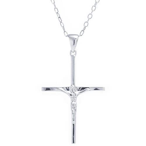 Sterling Silver Crucifix Pendant Necklace - image 