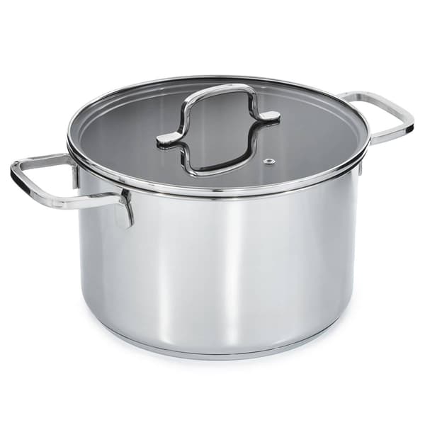 BergHOFF Helix Stainless Steel 10in. Stockpot w/ Glass Lid
