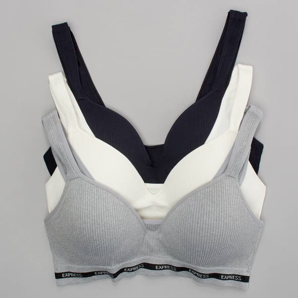 Womens Express 3Pk Wf Rib Smls Comfort Bra