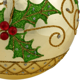 Northlight 2pk. Holly & Berries Christmas Glass Ball Ornaments