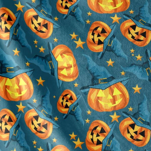 Spirit Linen Home™ Velvet Halloween Lantern/Stars Throw Blanket