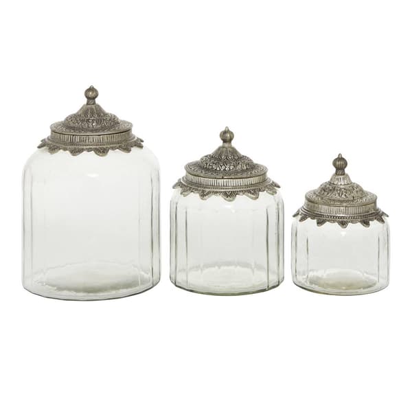 9th & Pike(R) Cylindrical Clear Glass Canisters - Set of 3
