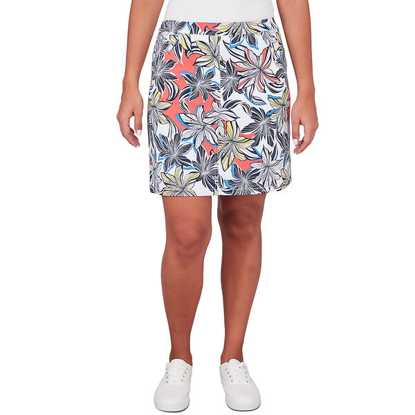 Womens Hearts of Palm Always Be My Navy Floral Stretch Skort - image 