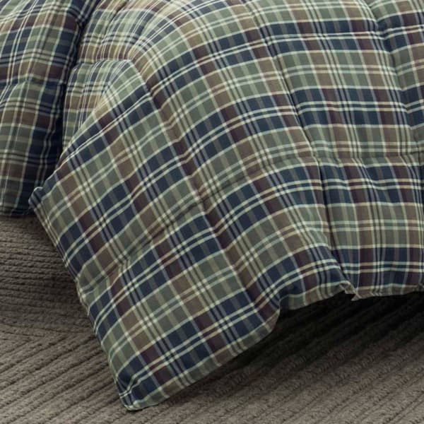 Eddie Bauer Rugged Plaid Navy Rreversible Comforter Set