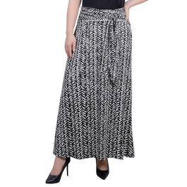 Womens NY Collection Pull On Pattern Skirt - Black/White