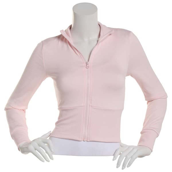 Juniors Derek Heart Fleece Full Zip Mock Neck Jacket