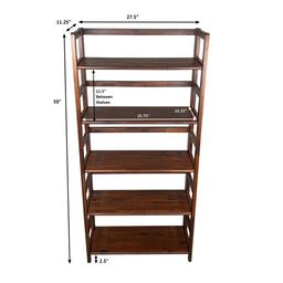 Casual Contemporary Living Solid Acacia 5 Tier Folding Bookcase