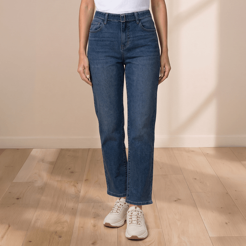 Womens Draper James Mid Rise Straight Leg Self Belt Jeans - image 