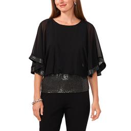 Womens MSK Sequin Band Blouson Top