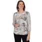 Petite Alfred Dunner Classics 3/4 Sleeve Geo Leaf Blouse - image 1