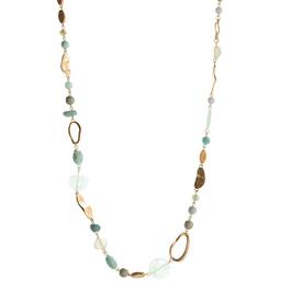Ashley Cooper&#40;tm&#41; Mixed Chain Gold & Mint Beaded Long Necklace