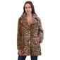 Womens Sebby Crushed Faux Fur Coat w/Notch Collar - Leopard - image 1