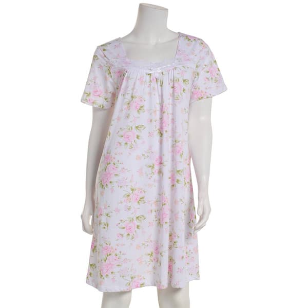 Plus Size Carole Hochman Short Sleeve Floral Nightgown