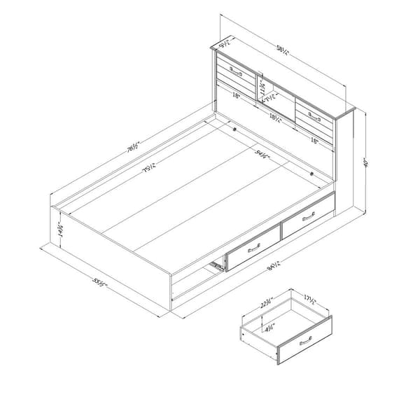 South Shore Ulysses Full Bed and Headboard Set