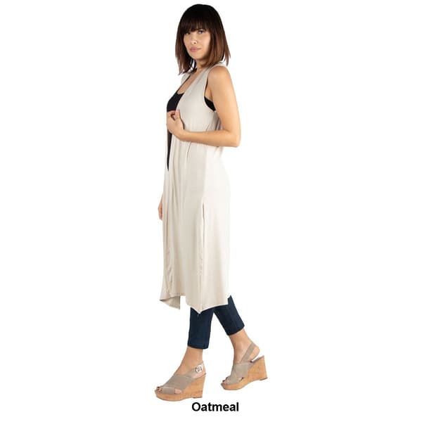 Womens 24/7 Comfort Apparel Long Side Slit Cardigan Shrug