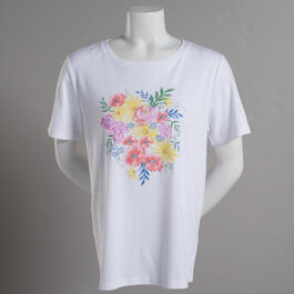 Petite Hasting & Smith Short Sleeve Placed Floral Bouquet Tee