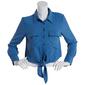 Juniors YMI(R) Expedition Tie Front Cropped Blouse - image 1
