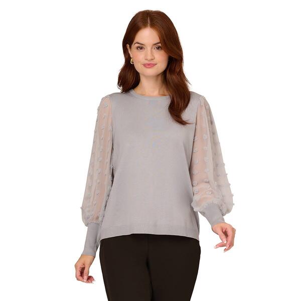 Womens Adrianna Papell Long Cuff Sleeve Big Clip Dot Sweater - image 