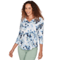 Womens Emaline Seabreeze Essence 3/4 Sleeve Top With Overlapped - image 3