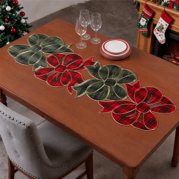Avanti Plaid Bows 36in. Centerpiece