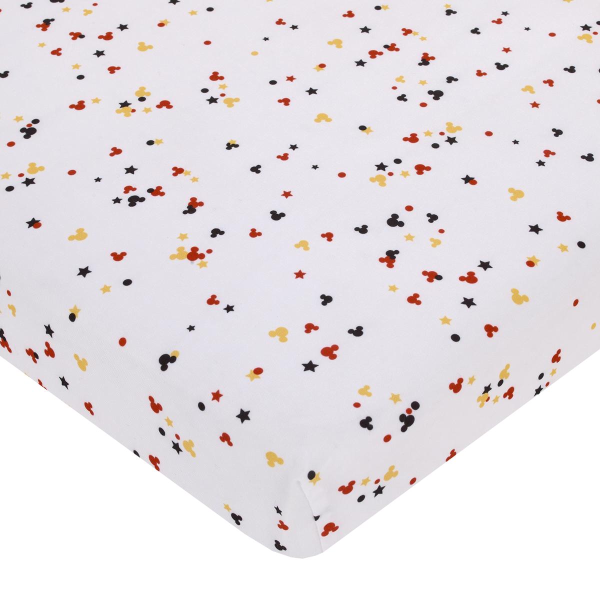Disney Mickey Mouse Confetti Mini Fitted Crib Sheet