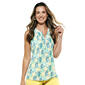Plus Size Napa Valley Florida Keys Floral Pleat Sleeveless Henley - image 1