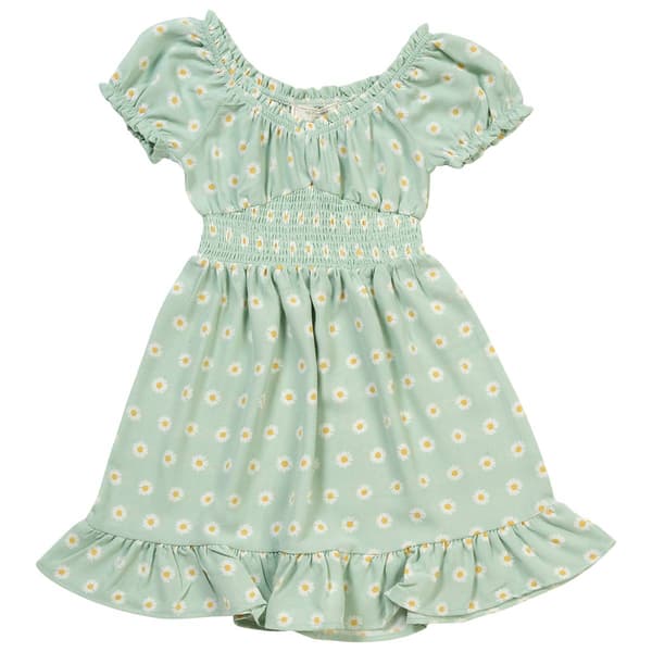 Girls (7-16) No Comment Flower Puff Sleeve Ruffle Trim Dress - image 