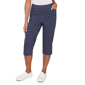 Petites Alfred Dunner Port Side Polka Dot Flat Front Denim Capri - image 1