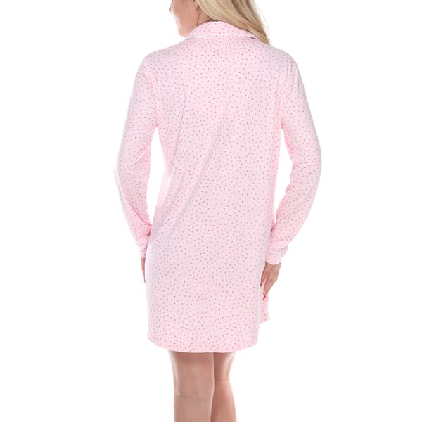 Womens White Mark Long Sleeve Nightshirt