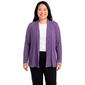 Plus Size Notations Ribbed Hacci Button Shoulder Cardigan - image 1