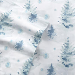 Micro Flannel&#174; Watercolor Pines Printed Deep-Pocket Sheet Set