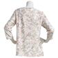 Womens Emily Daniels 3/4 Sleeve Floral Jacquard Knit Blouse - image 2