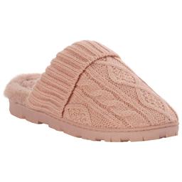 Womens Jessica Simpson Solid Cable Knit Scuff Slip On Slippers