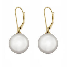 Gold Over Sterling Silver & Pearl Mini Drop Earrings