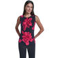 Womens Calvin Klein Sleeveless Pleat Place Large Flower Blouse - image 1