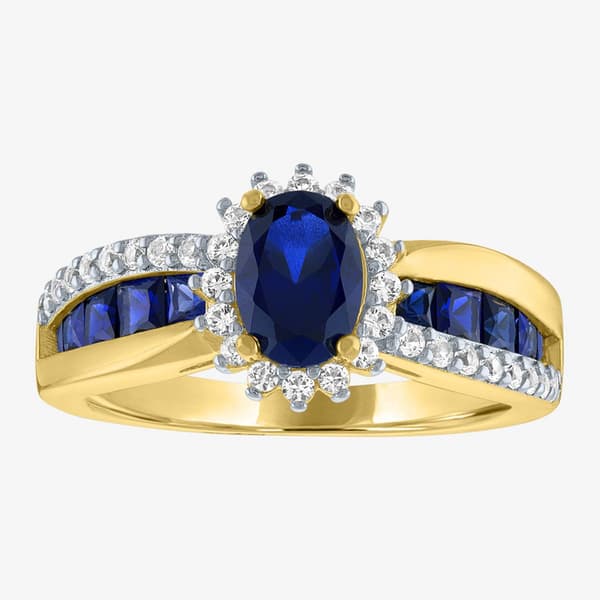 Gemstone Classics(tm) Lab Created Sapphire & White Sapphire Ring - image 
