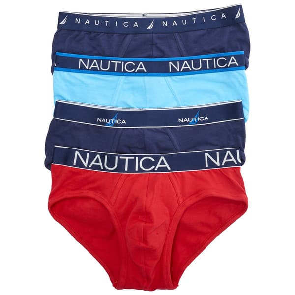 Mens Nautica 4pk. No Fly Briefs - Blue/Red - image 
