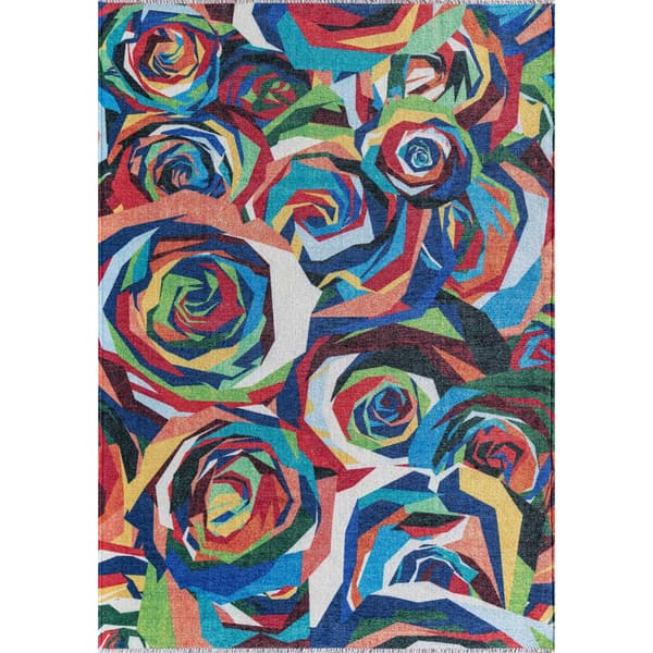 Elizabeth Sutton Maisie Abstract Roses Rectangular Area Rug - image 