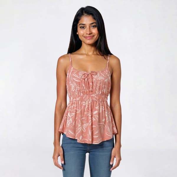 Juniors Wallflower Cressida Yum Jersey Peplum Camisole - Lobster