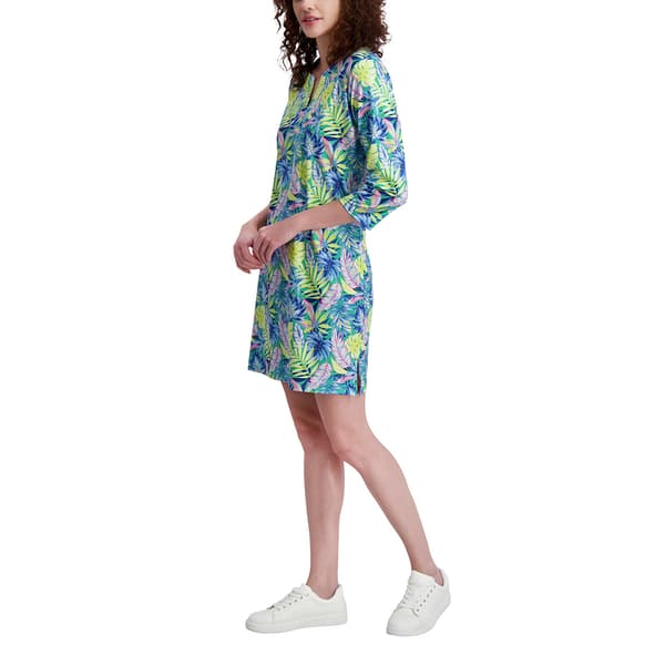 Womens Stella Parker 3/4 Sleeve Tropical UPF Shift Dress