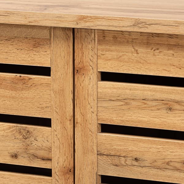 Baxton Studio Adalwin Oak Brown Wood 2-Door Shoe Storage Cabinet