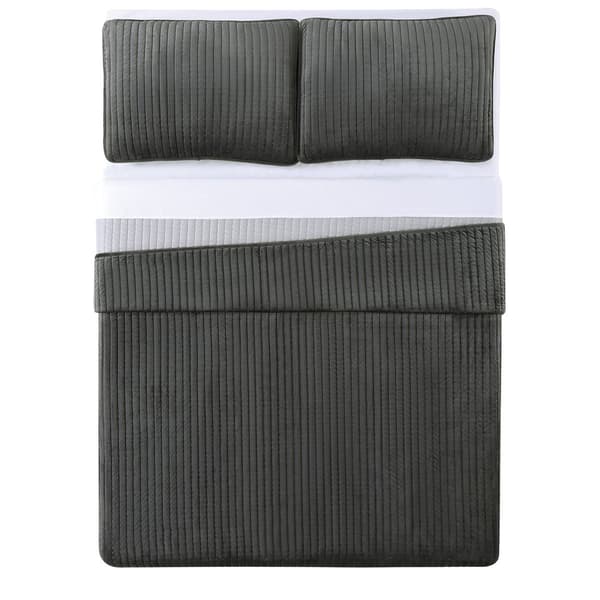 Truly Soft Everyday Velvet Pick Stitch Quilt Set