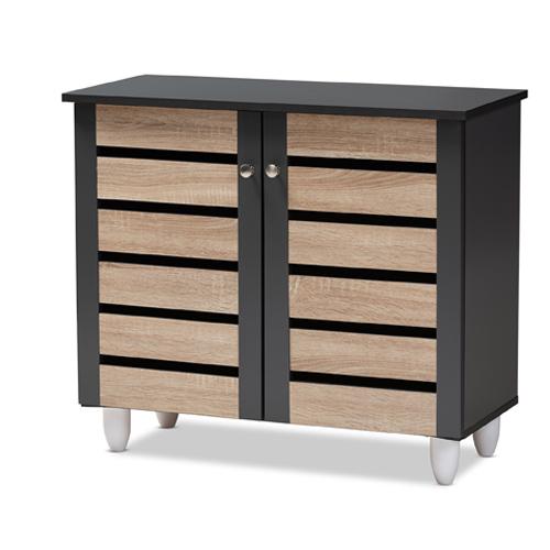 Baxton Studio Gisela 2 Door Shoe Storage Cabinet