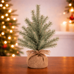 Melrose 1.5ft. Glittered Pine Tree in Burlap