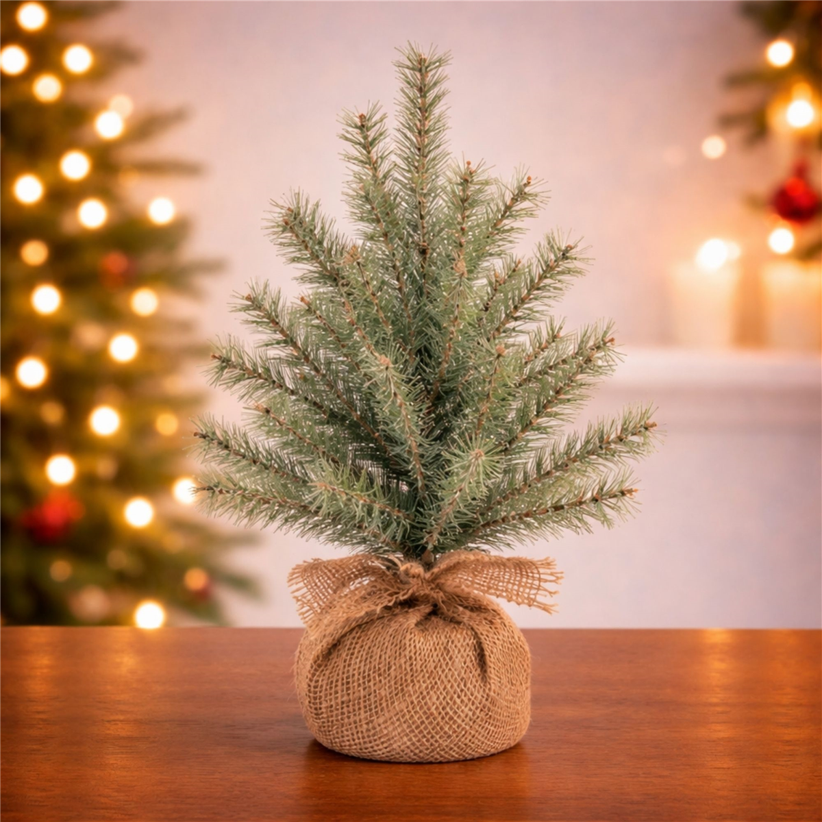 Melrose 1.5ft. Glittered Pine Tree in Burlap