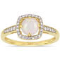 Gemstone Classics&#40;tm&#41; 10kt. Gold & Opal Square Halo Ring - image 1