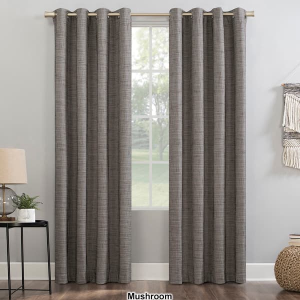 Kline Burlap Woven Blackout Curtain Panel