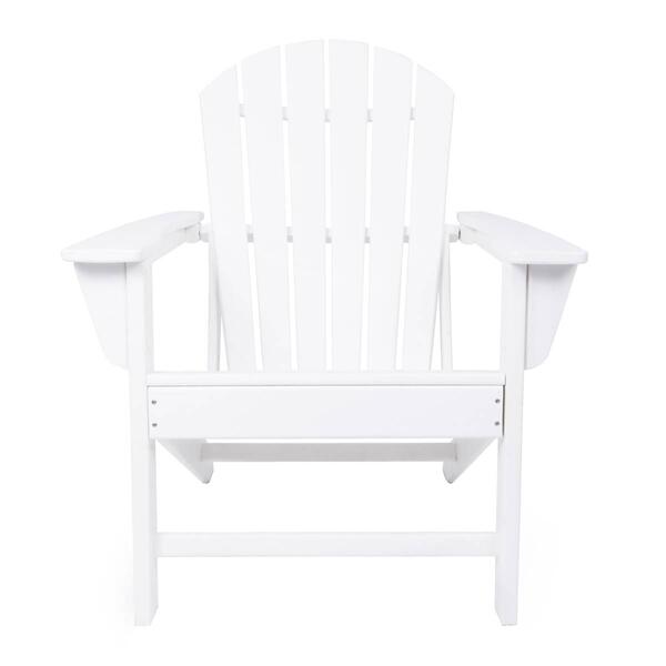 9th & Pike&#40;R&#41; White Resin Traditional Outdoor Adirondack Chair - image 